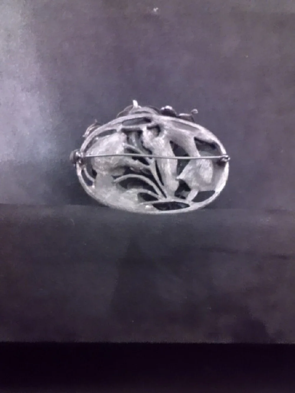 Vintage Silver Tone Floral Pearl Accent Brooch